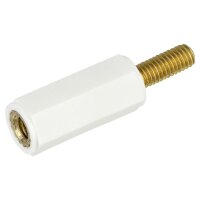 Isolierbolzen PA-Messing Innen/Außengewinde M4 SW8