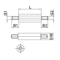 Abstandsbolzen Kunststoff Außen/Außengewinde...
