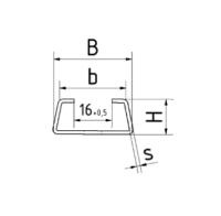 Profil / Trapezschiene 34-15 mm ungelocht