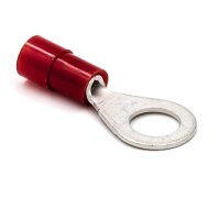 Ringkabelschuhe, isoliert; 10 mm² - M10,5 rot
