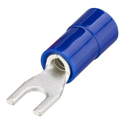 Gabelkabelschuhe, isoliert; 1,5-2,5 mm² - M6,5 blau