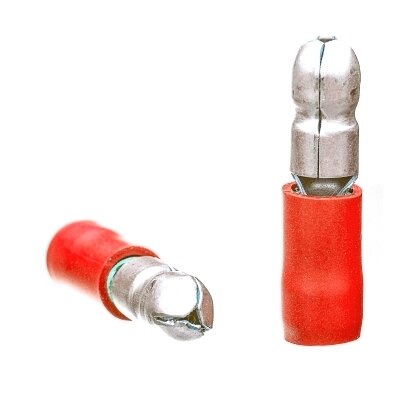 Rundsteckhülsen, halbisoliert PVC; 0,5-1,5 mm² - Ø 4 rot