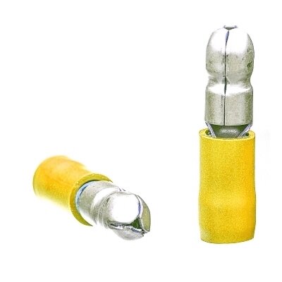 Rundsteckhülsen, halbisoliert PVC; 4,0-6,0 mm² - Ø 5 gelb