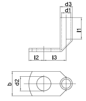 Winkelrohrkabelschuh 90°; 50 mm² - M16
