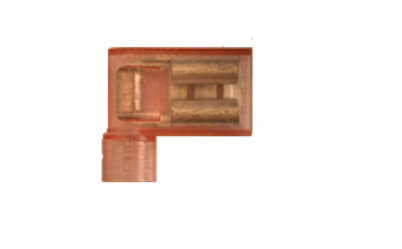 Winkelflachsteckhülse PA, vollisolierte; 0,5 - 1,5 mm² - 6,3 x 0,8 mm rot