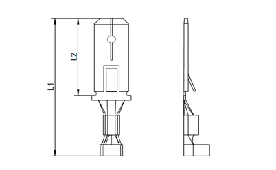 Flachstecker mit Rastzunge; 0,5 - 1,5 mm² - 2,8 x 0,5 mm