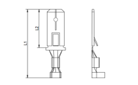 Flachstecker mit Rastzunge; 4-6 mm² - 6,3 x 0,8 mm