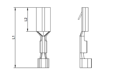 Flachsteckh&uuml;lsen mit Rastzunge; 6,3 x 0,8 mm -  4 - 6 mm&sup2;