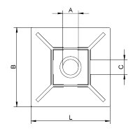 Klebesockel für Kabelbinder 19 mm - 19 mm