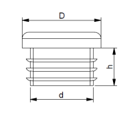 Lamellenstopfen für Rundrohre 38 mm