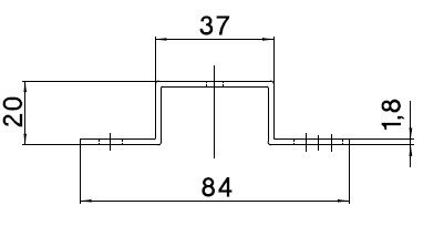 Abstandshalter Hutschiene 20 mm